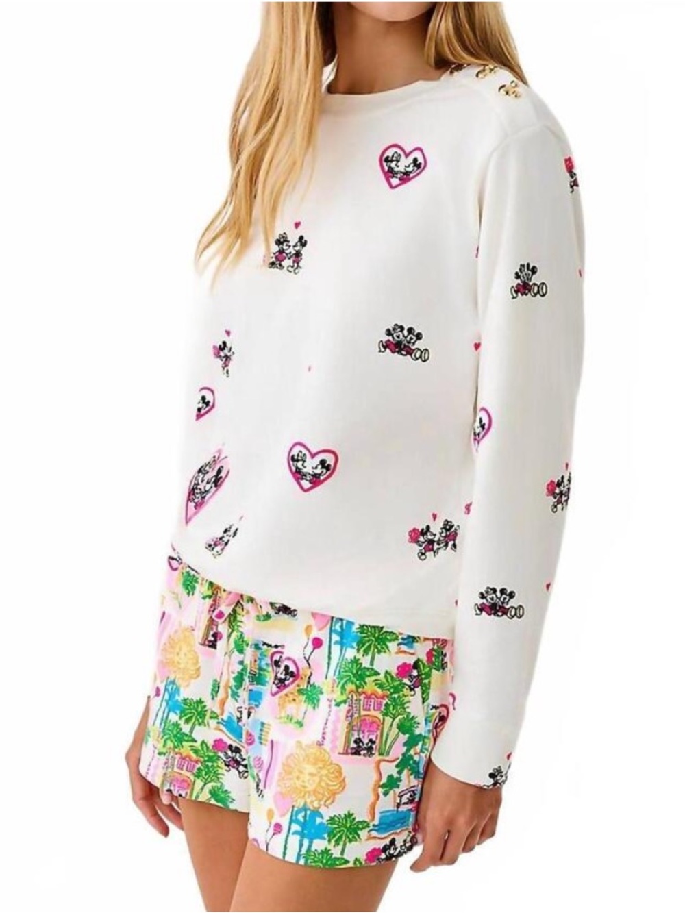 NWT Lilly Pulitzer ballad long sleeve sweatshirt in coconut disney half drop XXL
